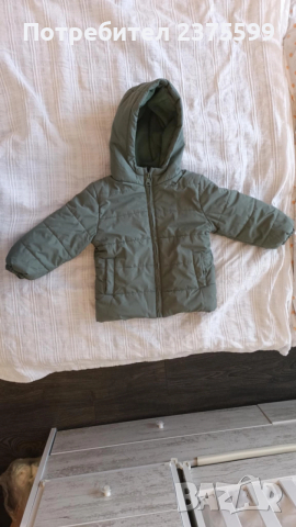 Детско ватирано яке в пастелно зелено, снимка 2 - Детски якета и елеци - 52954457