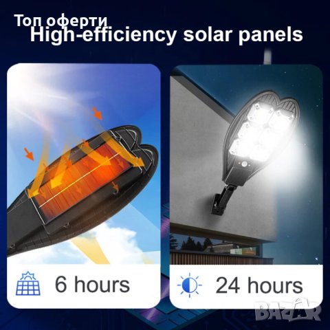 Соларна ДВОЙНА LED ЛЕД лампа 1200W, снимка 6 - Соларни лампи - 41026183