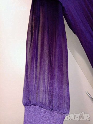 Туника-рокля - трико със сатен и прозрачни ръкави, снимка 3 - Туники - 42218630