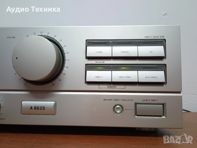 Стерео усилвател ONKYO A-8620. Перфектен! Чудесен звук! Изпращам видео. , снимка 5 - Ресийвъри, усилватели, смесителни пултове - 52840779