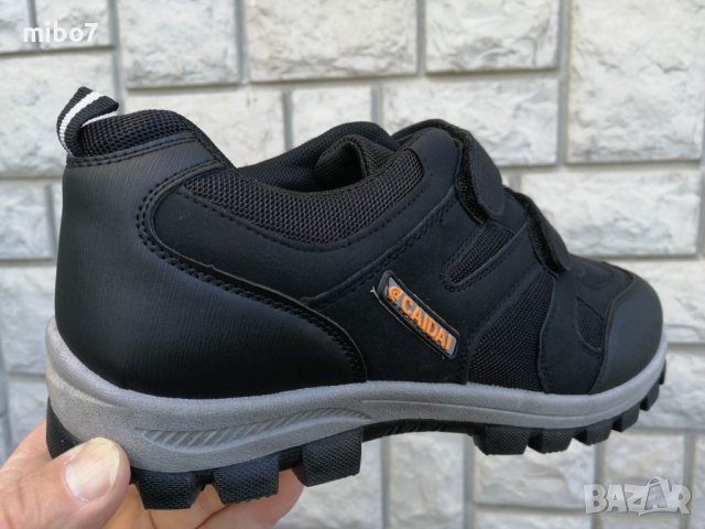 Мъжки маратонки с лепенки велкро в черно, мод.04- CAIDAI, снимка 4 - Маратонки - 40157434