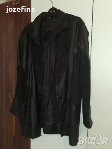 Черно сако от естествена кожа, снимка 2 - Палта, манта - 41124722