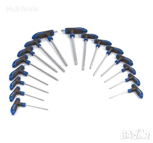 Комплект шестограми и торксове с ръкохватка 16 части STAHLMAYER, снимка 2 - Други инструменти - 51674327