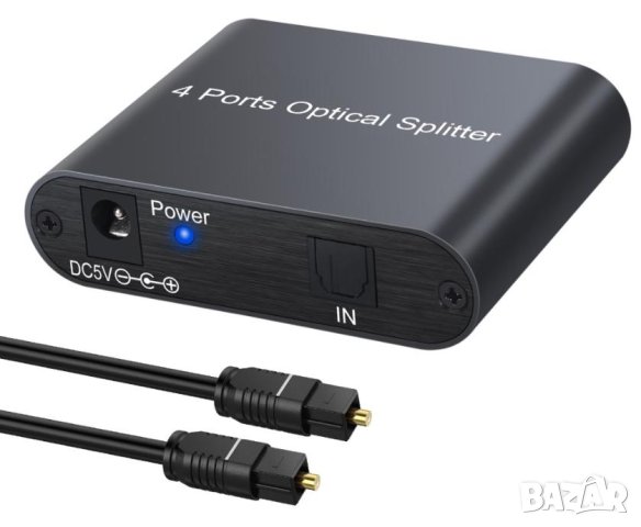1X4 SPDIF TOSLINK Оптичен Сплитер за Цифрово Оптично Аудио 1х Вход 4х Изхода LPCM 2.0 DTS Dolby-AC3, снимка 3 - Ресийвъри, усилватели, смесителни пултове - 41469933