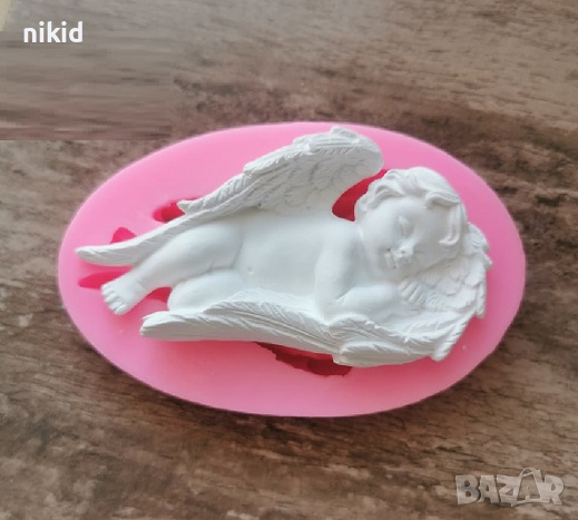 Полегнал ангел на крило силиконов молд форма фондан шоколад гипс 