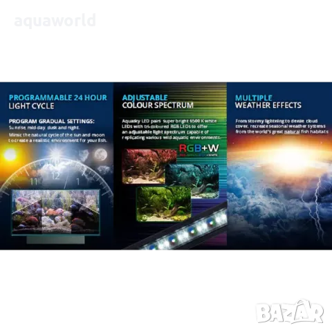 "ПРОМОЦИЯ" LED Осветление Fluval AquaSky LED 2.0 16W 53-83 см. Bluetooth, снимка 2 - Оборудване за аквариуми - 49186039