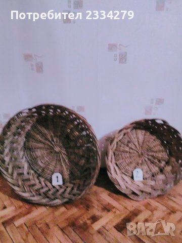 Стари плетени кошници-панери,големи ръчно изплетени, през 40-те години, снимка 11 - Антикварни и старинни предмети - 41898860