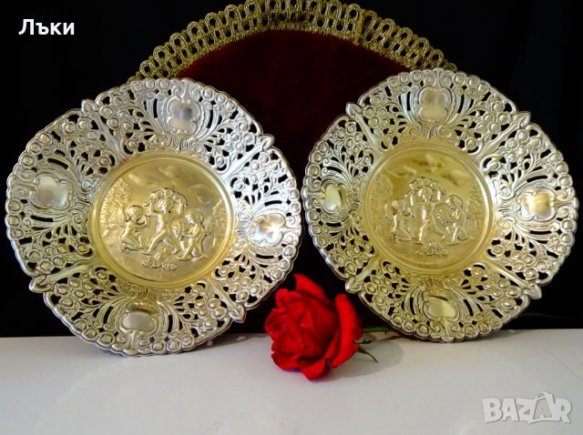 Посребрена фруктиера Ангели,барок. , снимка 9 - Антикварни и старинни предмети - 34562786