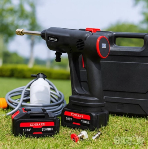 Акумулаторна водоструйка 24V – Пистолет за миене с LCD дисплей и 6 режима, снимка 5 - Друга електроника - 51948107