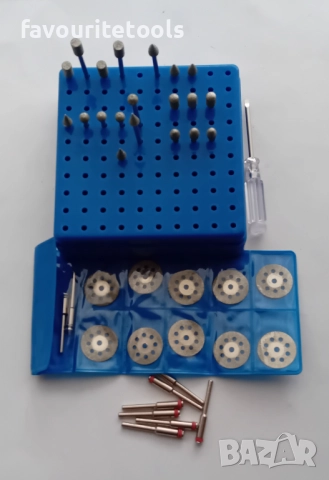 Комплект диамантен фрезери и дискове за Dremel 32 броя, снимка 3 - Инструменти за гравиране - 52805668