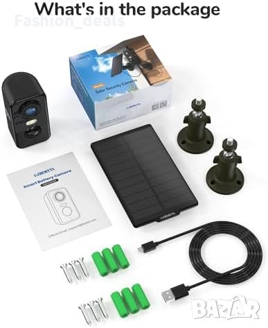 Нова 2K Соларна Външна Камера за Сигурност с Аларма и Прожектори, снимка 6 - Други - 42637261