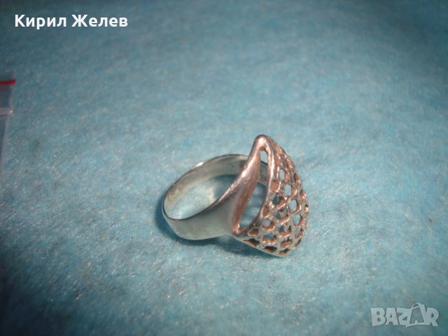 СРЕБЪРЕН БЕЛ ЕПОК СТИЛ СТАР КРАСИВ ПРЪСТЕН СРЕБРО 925 АЖУРНА РЪЧНА ИЗРАБОТКА 25157, снимка 6 - Пръстени - 35828351