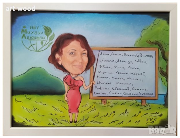 Ръчно рисувана карикатура - шарж по снимка за учител/ка, снимка 4 - Други услуги - 33110728