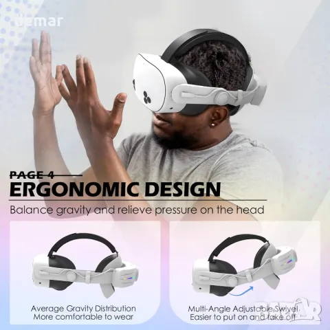 NEWZEROL 12000mah каишка за глава с батерията, съвместима за Quest 3S, 9V 2A PD, бяла, снимка 5 - Аксесоари - 47863006