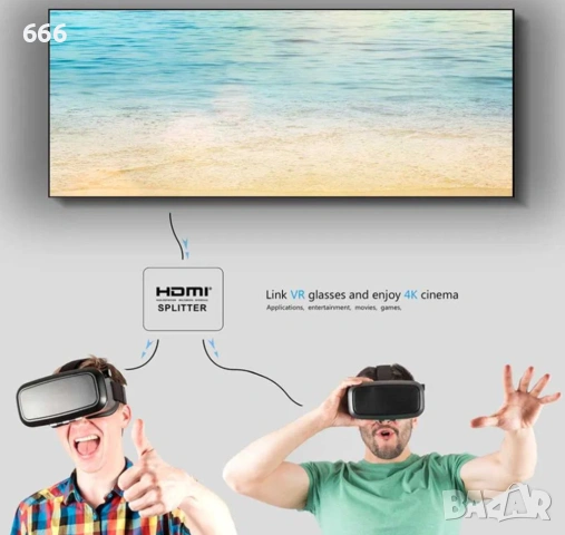 4K HDMI активен сплитер, разклонител, Splitter 1 входa и 2 изхода, снимка 6 - Друга електроника - 53297355