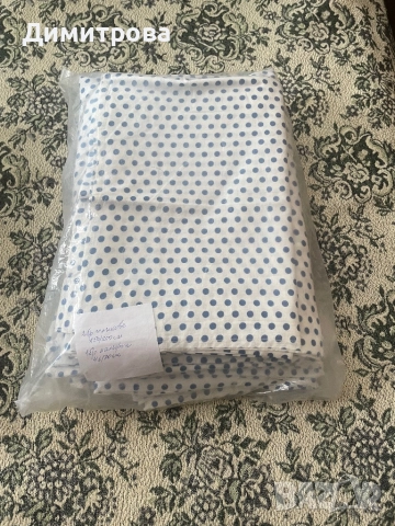 Комплект чаршафи с калъфки за спалня със  жълти точки в 4 части, с сини точки в 3 части, снимка 3 - Спално бельо - 51090928