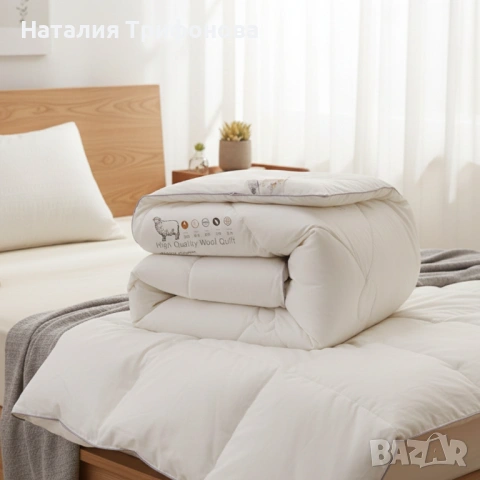 Капитониран чаршаф от нетъкана материя 1,80 x 2,00 м + 2 калъфки + Подарък Зимен юрган с овча вълна , снимка 5 - Спално бельо - 53401884