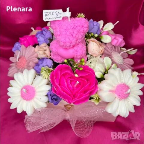 Ръчно изработени букети от соеви свещи, снимка 10 - Декорация - 50027159