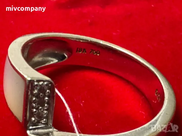 Златен пръстен 5.39гр.18К с диамант(бяло злато)+сертификат, снимка 3 - Пръстени - 50403469