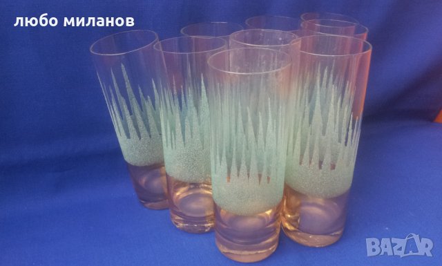 Чаши за безалкохолно, калиево стъкло, посипка и оцветяване, снимка 6 - Чаши - 34297471