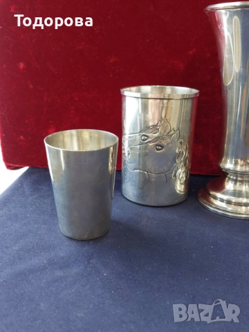 Лот Сребърни чаши,солидно Сребро проба 925-800/сребро,чаша,кана/, снимка 2 - Чаши - 52167811