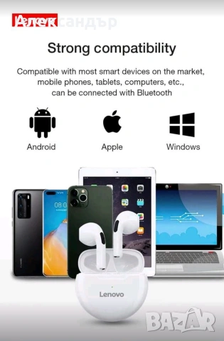 Безжични Слушалки Lenovo , снимка 3 - Bluetooth слушалки - 53525131