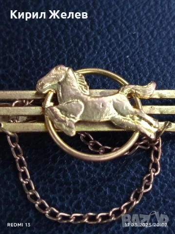 Позлатена стилна щипка за вратовръзка ретро стил 30850, снимка 2 - Други ценни предмети - 51395840