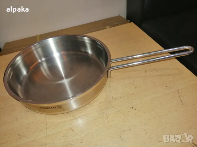 Прадавам марков индукционен турски тиган KORKMАZ, неръждаем