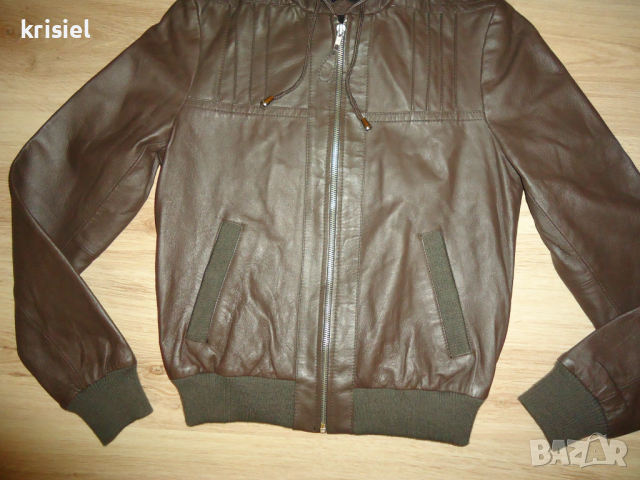 ЕСТЕСТВЕНА КОЖА СТРАХОТНО ЯКЕ--S номер, снимка 3 - Якета - 44680310