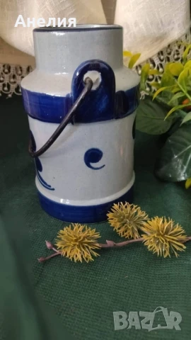 Керамичен съд с метална дръжка нов, снимка 3 - Декорация за дома - 50857234