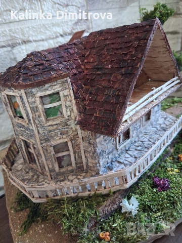 Ръчно изработен макет на къща в алпийски стил., снимка 3 - Декорация за дома - 52946106