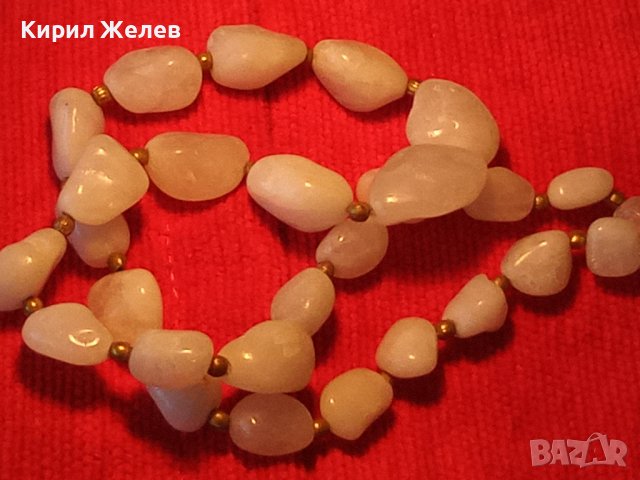 МЛЕЧЕН КВАРЦ - ПРЕКРАСНО РЕТРО АР НУВО СТИЛ КОЛИЕ от ПОЛИРАНИ ПОЛУСКЪПОЦЕННИ КАМЪНИ и БРОНЗ 34697, снимка 5 - Колиета, медальони, синджири - 39189611