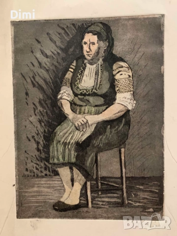 ТОДОР ПОПТОШЕВ акватинта, снимка 2 - Картини - 52827210