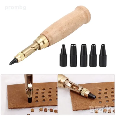 кожарска, сарашка ротационна замба с 6 накрайника, 1,5мм-4мм, снимка 7 - Други инструменти - 26480958