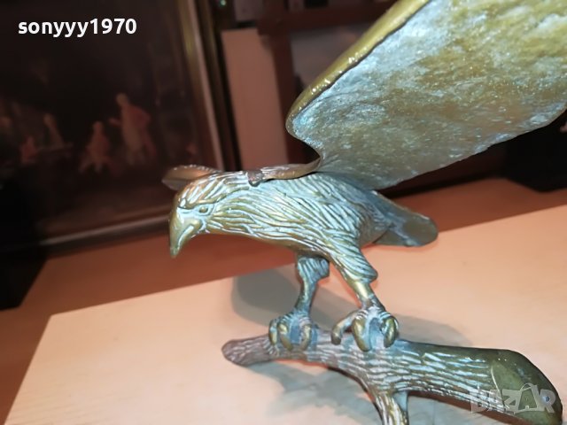 орел/сокол-46Х24Х16СМ-мед/месинг 0801230927, снимка 7 - Антикварни и старинни предмети - 39227228