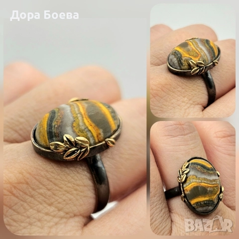 Сребърен пръстен: "Бамбълби", снимка 4 - Пръстени - 52485957