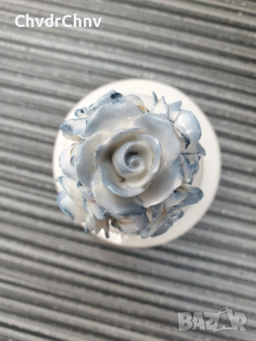 Dresden OK&Co ажурна ваза с дръжки 23см/Дрезден стара немска порцеланова ваза с капак, снимка 11 - Вази - 53506897