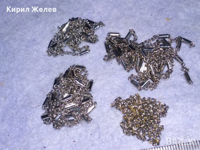 СТАРИ СТОМАНЕНИ ФИНИ ВЕРИЖКИ СИНДЖИРЧЕТА с БЯЛА ПОЗЛАТА 38941, снимка 5 - Колиета, медальони, синджири - 41860672