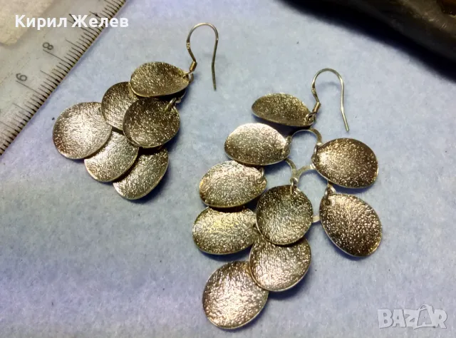 ОРИГИНАЛЕН ЕФИРЕН АРТ ДИЗАЙН СРЕБЪРНИ ОБЕЦИ СРЕБРО 925 ФИНА РЪЧНА РАБОТА 48783, снимка 7 - Обеци - 50354709