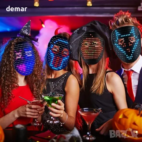 SPEWOM Светеща светодиодна маска с разпознаване на жестове и трансформация, снимка 6 - Други игри - 49689723