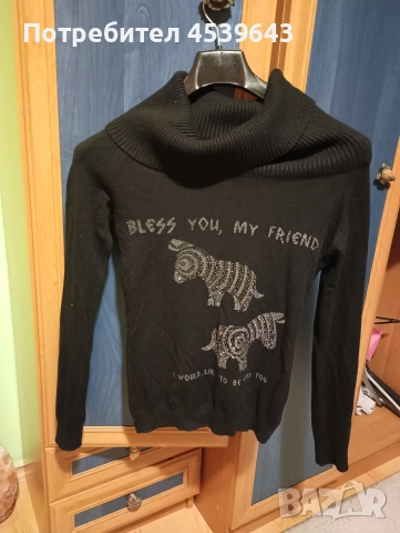 Дамски пуловер с поло яка със слончета, снимка 7 - Блузи с дълъг ръкав и пуловери - 52868072