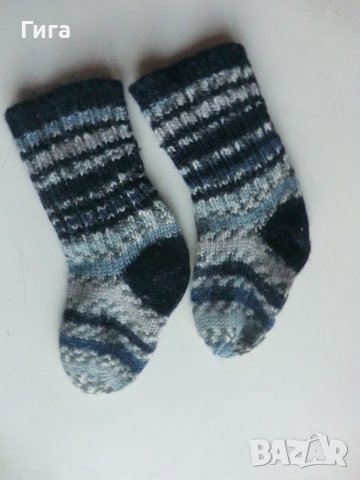 шарени плетени чорапи ходило 10, конч 12, снимка 2 - Бебешки чорапи - 39306620