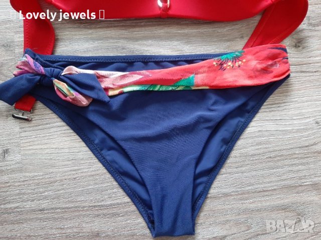 Бански половинки червен син горнище долнище , снимка 3 - Бански костюми - 41401893
