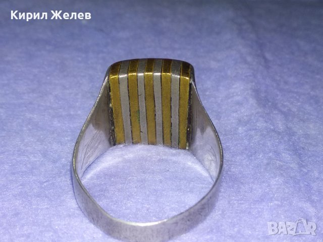 Стар АНГЛИЙСКИ ВНУШИТЕЛЕН СРЕБЪРЕН ВИНТИДЖ ПРЪСТЕН СРЕБРО 925 и БРОНЗ  МАЙСТОРСКА РЪЧНА РАБОТА 40639, снимка 13 - Пръстени - 42655981