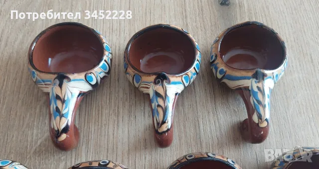 Керамика чашки за ракия ретро за ценители 7 броя , снимка 3 - Чаши - 55737916