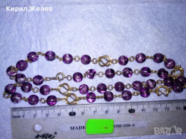 СТАРО АР НУВО РЕТРО КОЛИЕ ОГЪРЛИЦА ВЕНЕЦИАНСКО СТЪКЛО МУРАНО и ПОЗЛАТЕН БРОНЗ РЪЧНА ИЗРАБОТКА 37661, снимка 13 - Антикварни и старинни предмети - 41838532