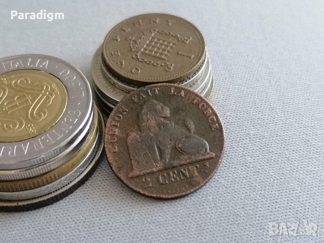 Монета - Белгия - 2 цента | 1870г.