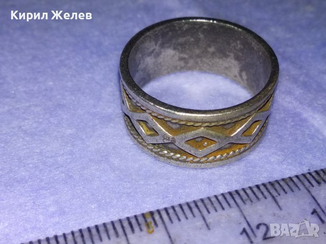 Стар РЕТРО ОРНАМЕНТИРАН СРЕБЪРЕН ПРЪСТЕН ОКСИДИРАНО СРЕБРО 925 с ПАТИНА ХАЛКА РЪЧНА ИЗРАБОТКА 40621, снимка 7 - Пръстени - 42644116