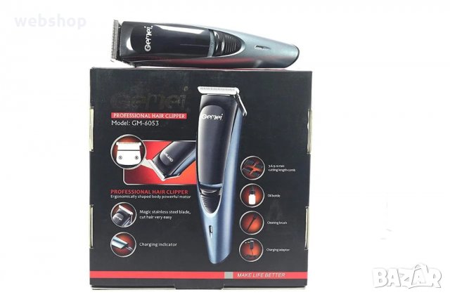 Професионален Тример за брада и тяло Gemei  / Машинка за постригване с Акумулаторна батерия, снимка 1