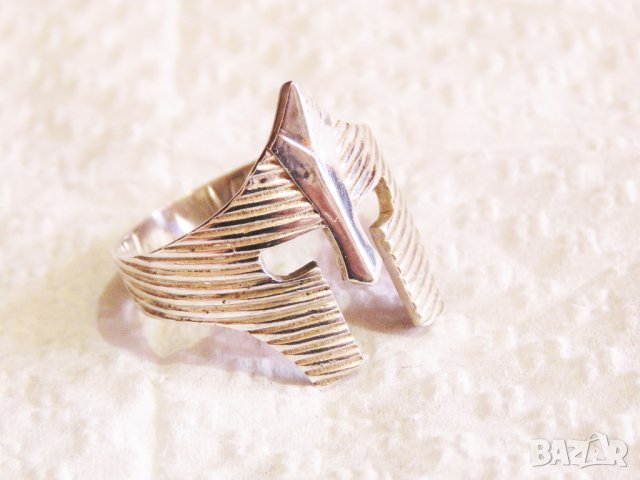 старинен мъжки сребърен пръстен Римски шлем - красота за ценители и колекционери сребро, снимка 2 - Пръстени - 35866522